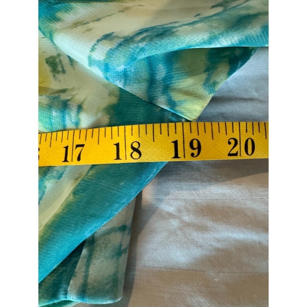Boho Tie Dye Maxi Dress size 14 Chiffon Flutter Sleeve Cut Out Side High Low Hem - Picture 10 of 11